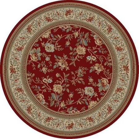 Perfectpillows Ankara Floral Garden - Red - 7 ft. 10 in. Round PE2845461